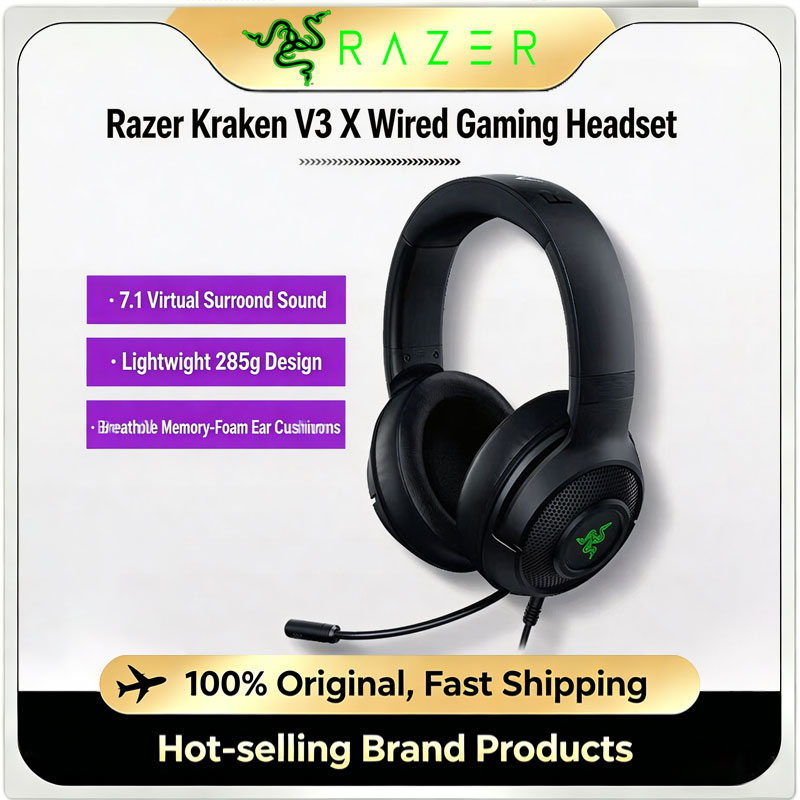 Gaming Headset Rgb - Razer Kraken V3 X Przewodowy zestaw