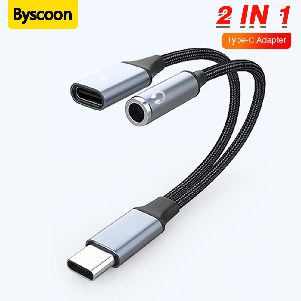 Earphone Splitter Jack - Adapter 2 w 1 USB-C na