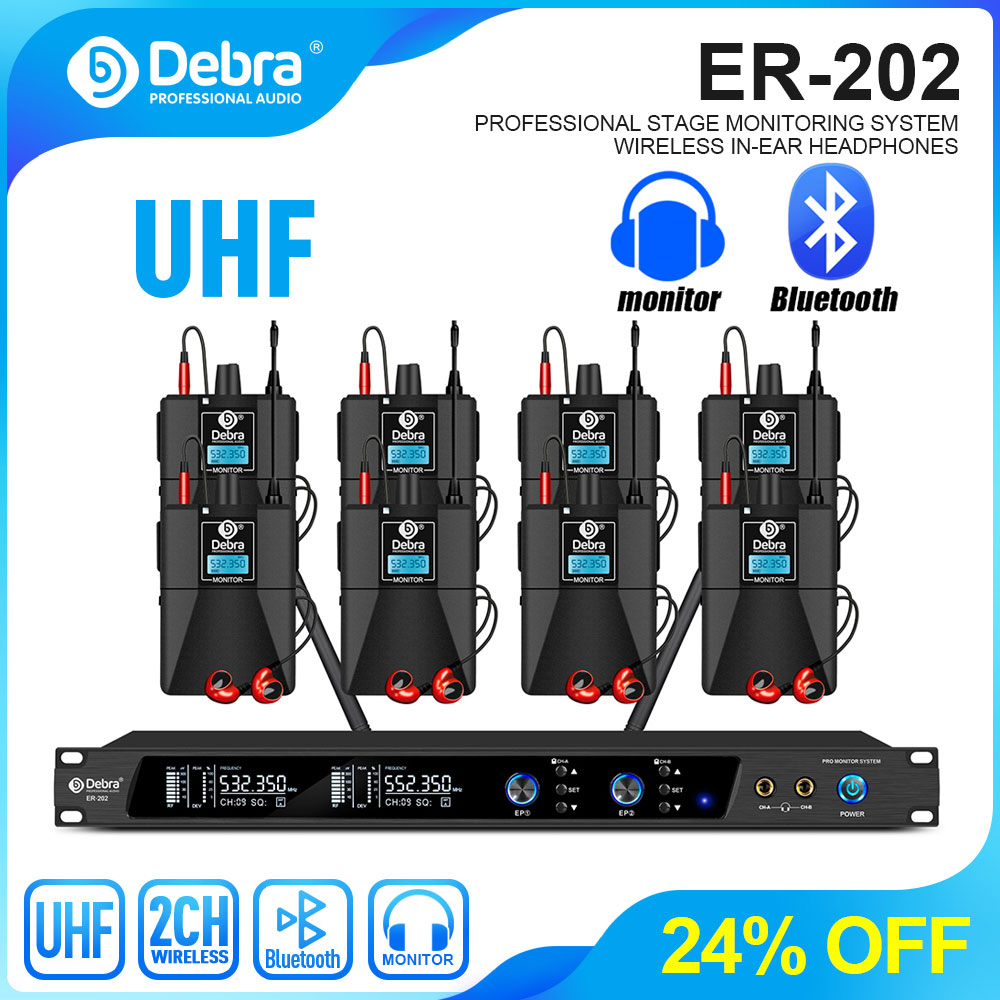 In Ear Monitor Iem - Debra UHF IEM ER-202 Bezprzewodowy System