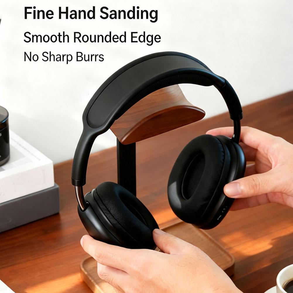Headphone Stand Desk - Stojak na słuchawki z drewna orzechowego,