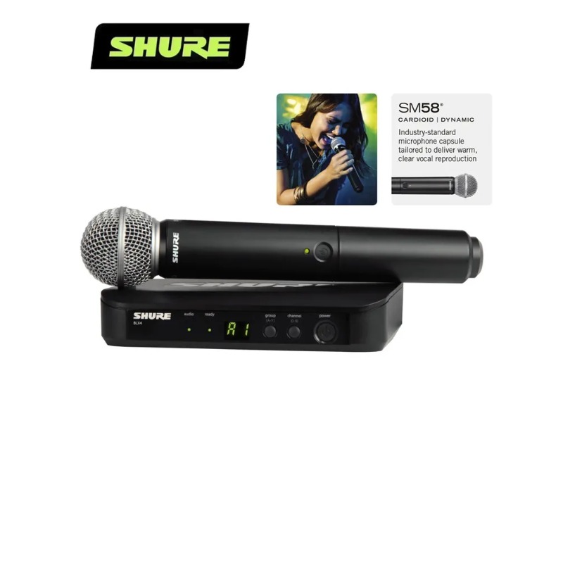 Shure Mic Mv7 - Bezprzewodowy system mikrofonowy Shure BLX24 do
