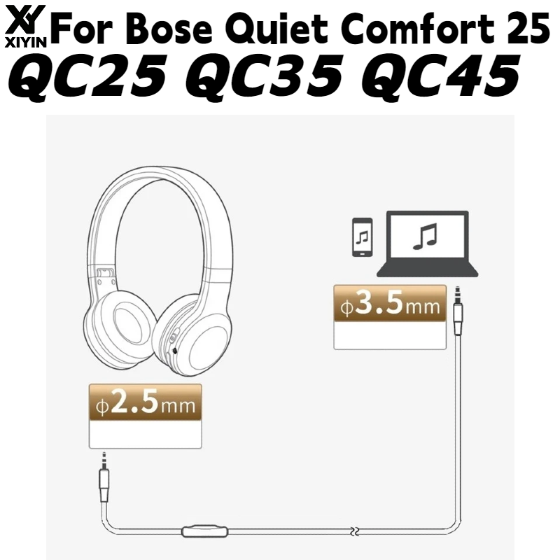 Bose Headphone Qc45 - Kabel audio do słuchawek z mikrofonem,