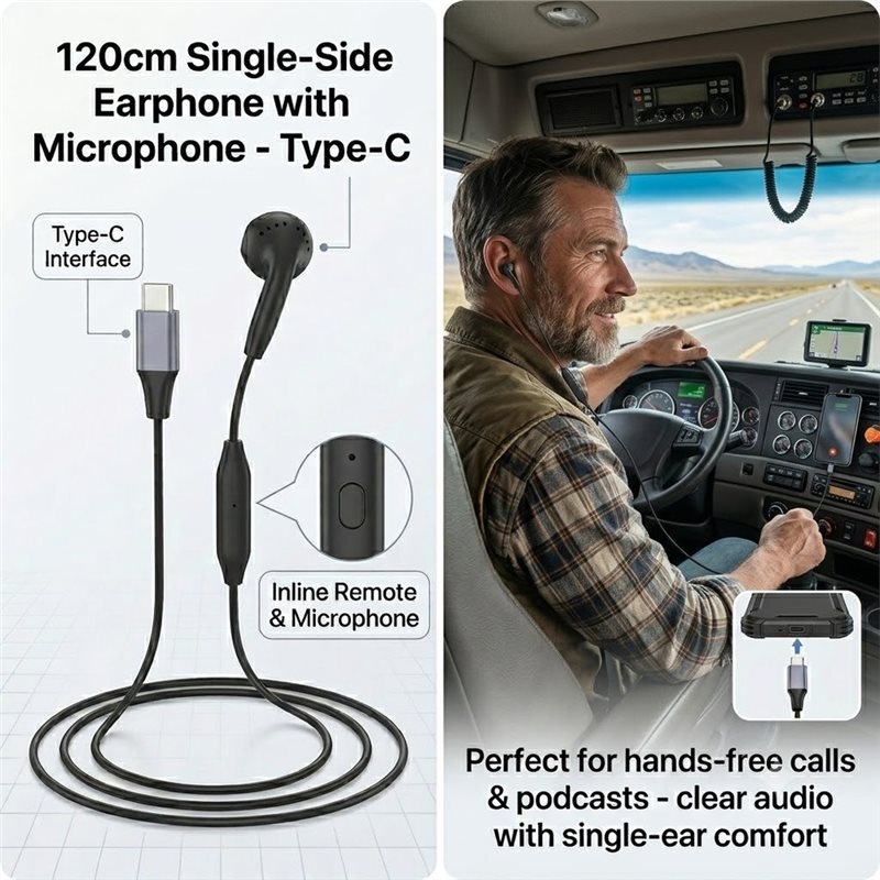 DT75BG Słuchawka Jednostronna  – Wired Earphone Mic recenzja i cena